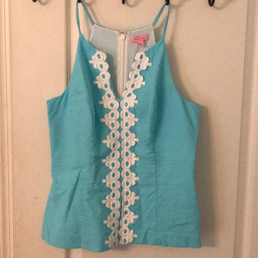 Lilly Pulitzer Blue and White top
